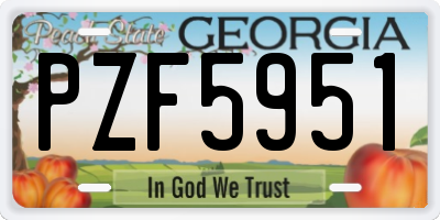 GA license plate PZF5951