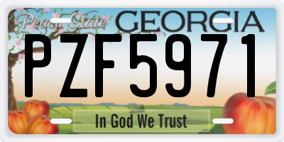 GA license plate PZF5971