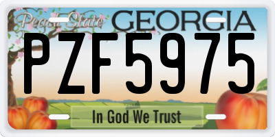 GA license plate PZF5975