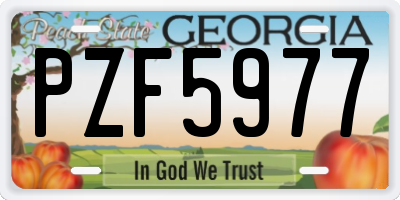 GA license plate PZF5977
