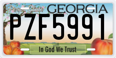GA license plate PZF5991