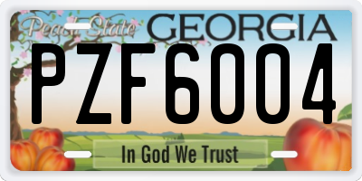 GA license plate PZF6004