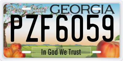 GA license plate PZF6059