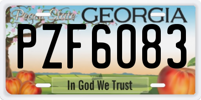 GA license plate PZF6083