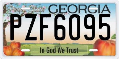 GA license plate PZF6095