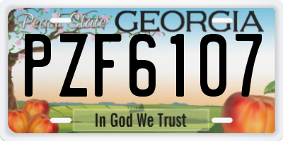 GA license plate PZF6107