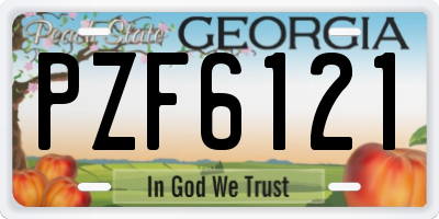 GA license plate PZF6121