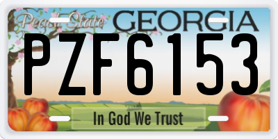 GA license plate PZF6153
