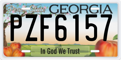 GA license plate PZF6157