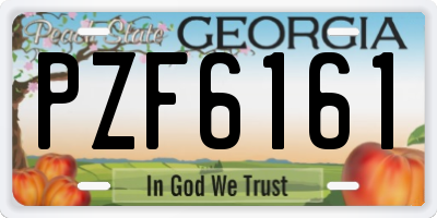 GA license plate PZF6161