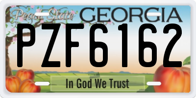 GA license plate PZF6162