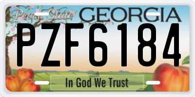 GA license plate PZF6184