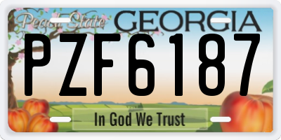 GA license plate PZF6187