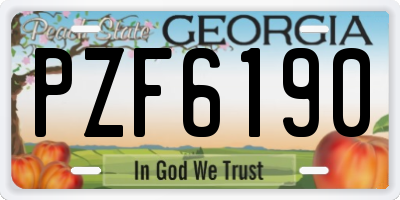 GA license plate PZF6190