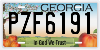 GA license plate PZF6191