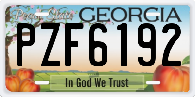 GA license plate PZF6192