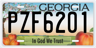 GA license plate PZF6201