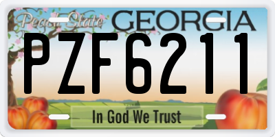 GA license plate PZF6211