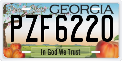 GA license plate PZF6220