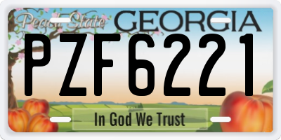 GA license plate PZF6221