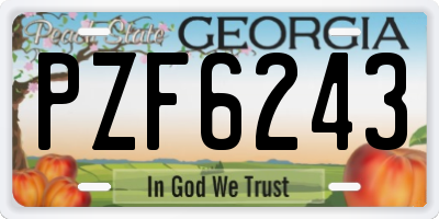 GA license plate PZF6243