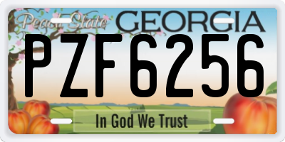 GA license plate PZF6256