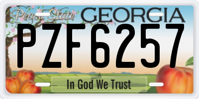 GA license plate PZF6257