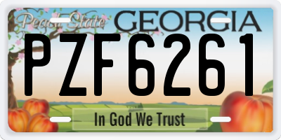 GA license plate PZF6261
