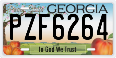 GA license plate PZF6264