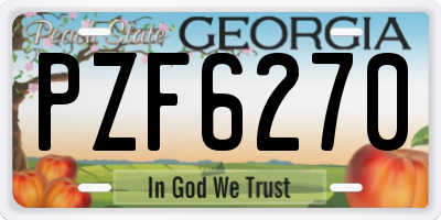 GA license plate PZF6270