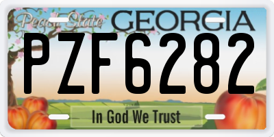 GA license plate PZF6282