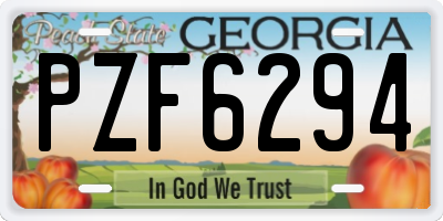 GA license plate PZF6294