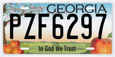 GA license plate PZF6297