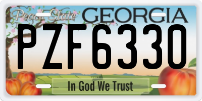 GA license plate PZF6330
