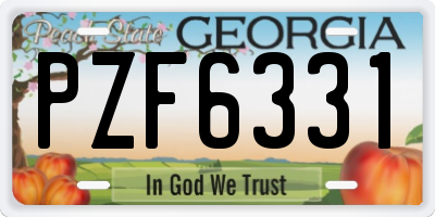 GA license plate PZF6331