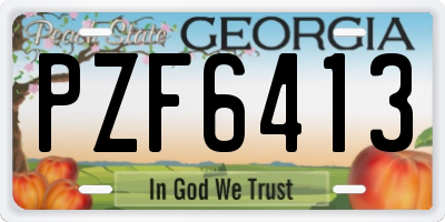 GA license plate PZF6413