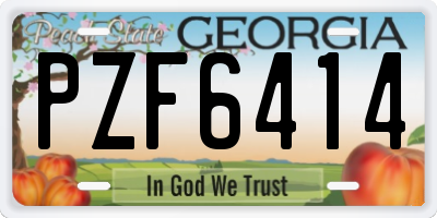 GA license plate PZF6414