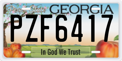 GA license plate PZF6417