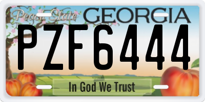 GA license plate PZF6444