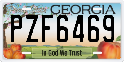 GA license plate PZF6469
