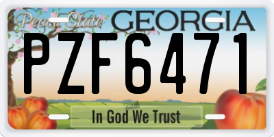 GA license plate PZF6471