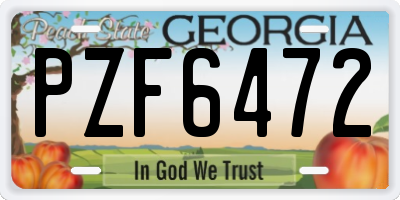 GA license plate PZF6472