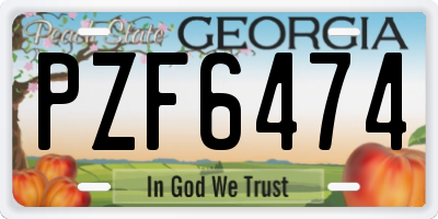 GA license plate PZF6474