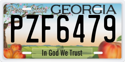 GA license plate PZF6479
