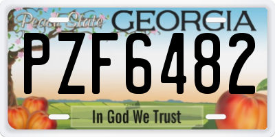 GA license plate PZF6482