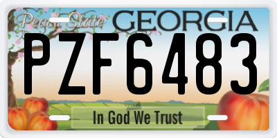 GA license plate PZF6483