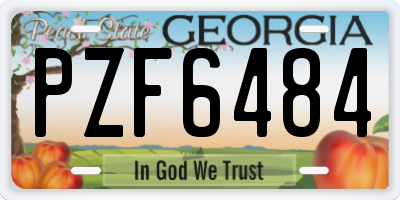 GA license plate PZF6484