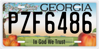 GA license plate PZF6486