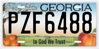 GA license plate PZF6488
