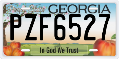 GA license plate PZF6527